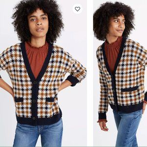 Madewell plaid belgrade shrunken cardigan sweater